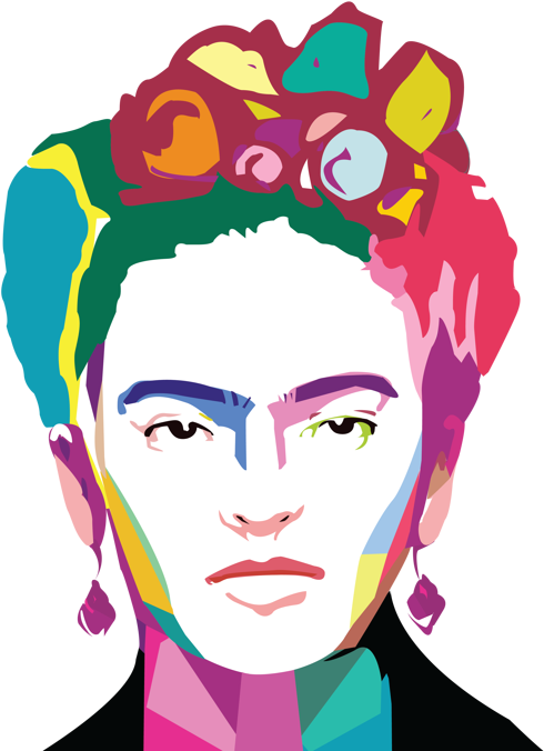 Clip Art Black And White Download Frida Kahlo Createconjuliytani - Frida Kahlo (600x687), Png Download