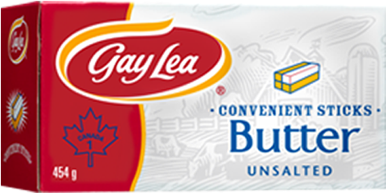 Butter Sticks Unsalted - Gay Lea Salted Butter (600x325), Png Download
