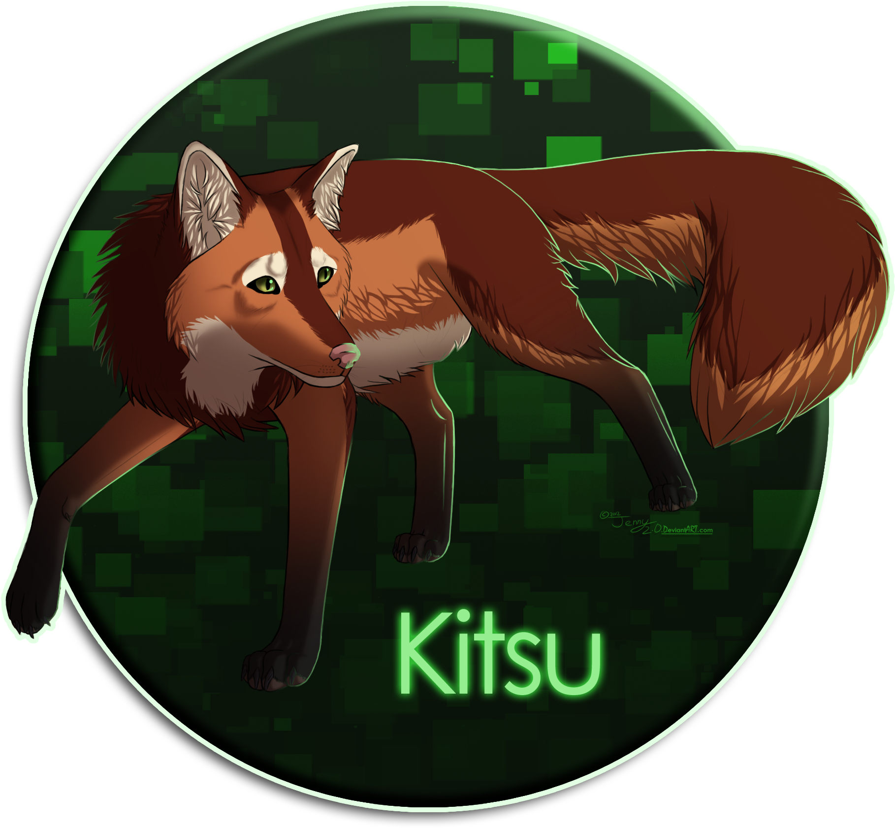 Ss- Green Glow - Red Fox (2000x2000), Png Download