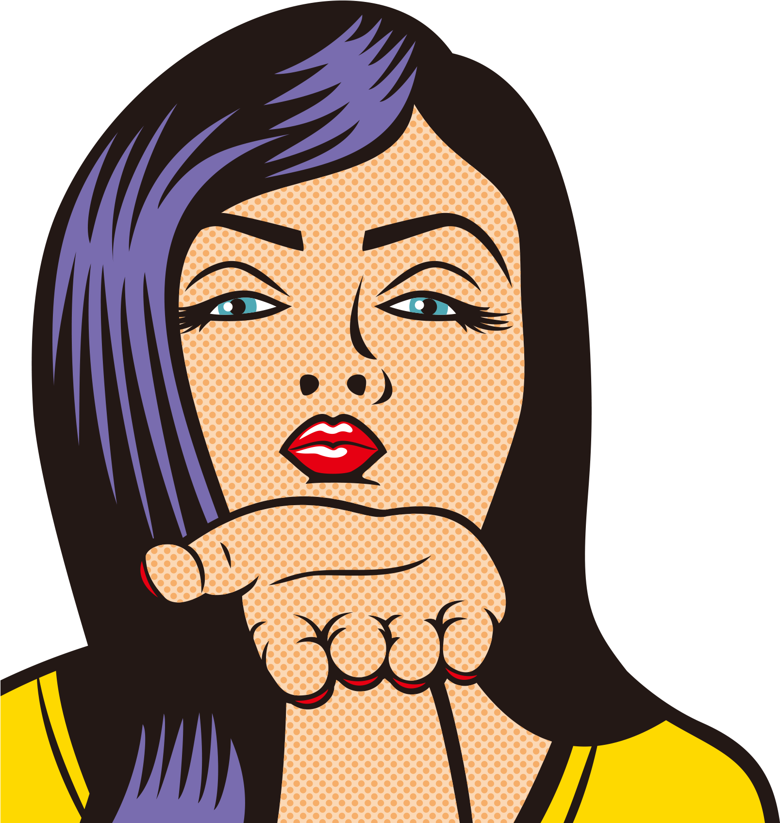Clip Transparent Kiss Pop Art Purple - Pop Art Women (2000x2000), Png Download