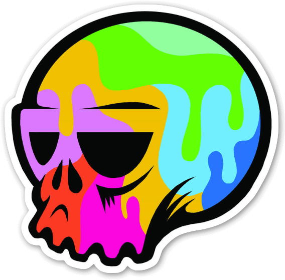 Pop Art Skull Sticker - Pop Art Stickers Png (600x593), Png Download