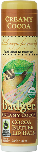 Unscented Lip Balm With Organic Cocoa Butter - Badger Balm Badger Cocoa Butter Lip Balm - Creamy Cocoa (500x500), Png Download