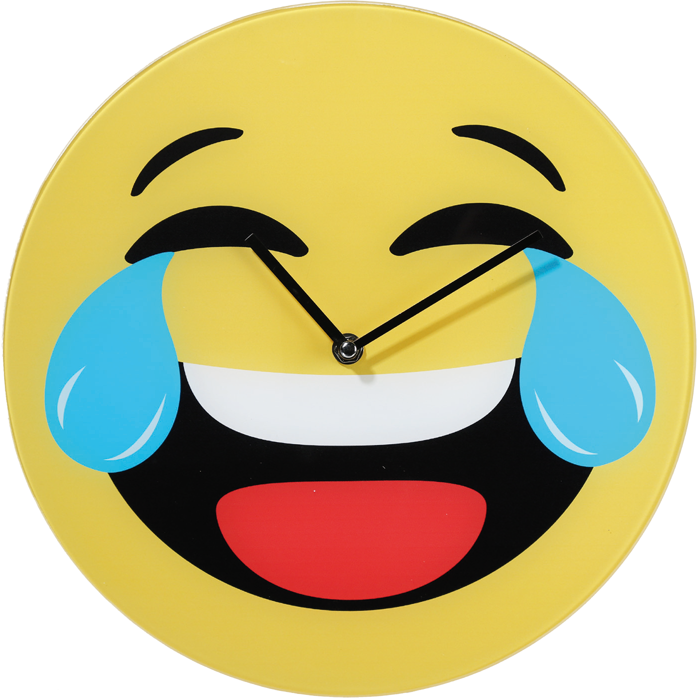 Wall Clock Emoji Laugh - Smiley Pleure De Rire (1500x1600), Png Download