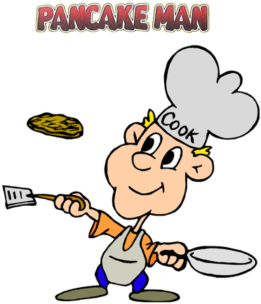 Pancake Clipart Pancake Man - Pancake Day Clipart (386x450), Png Download
