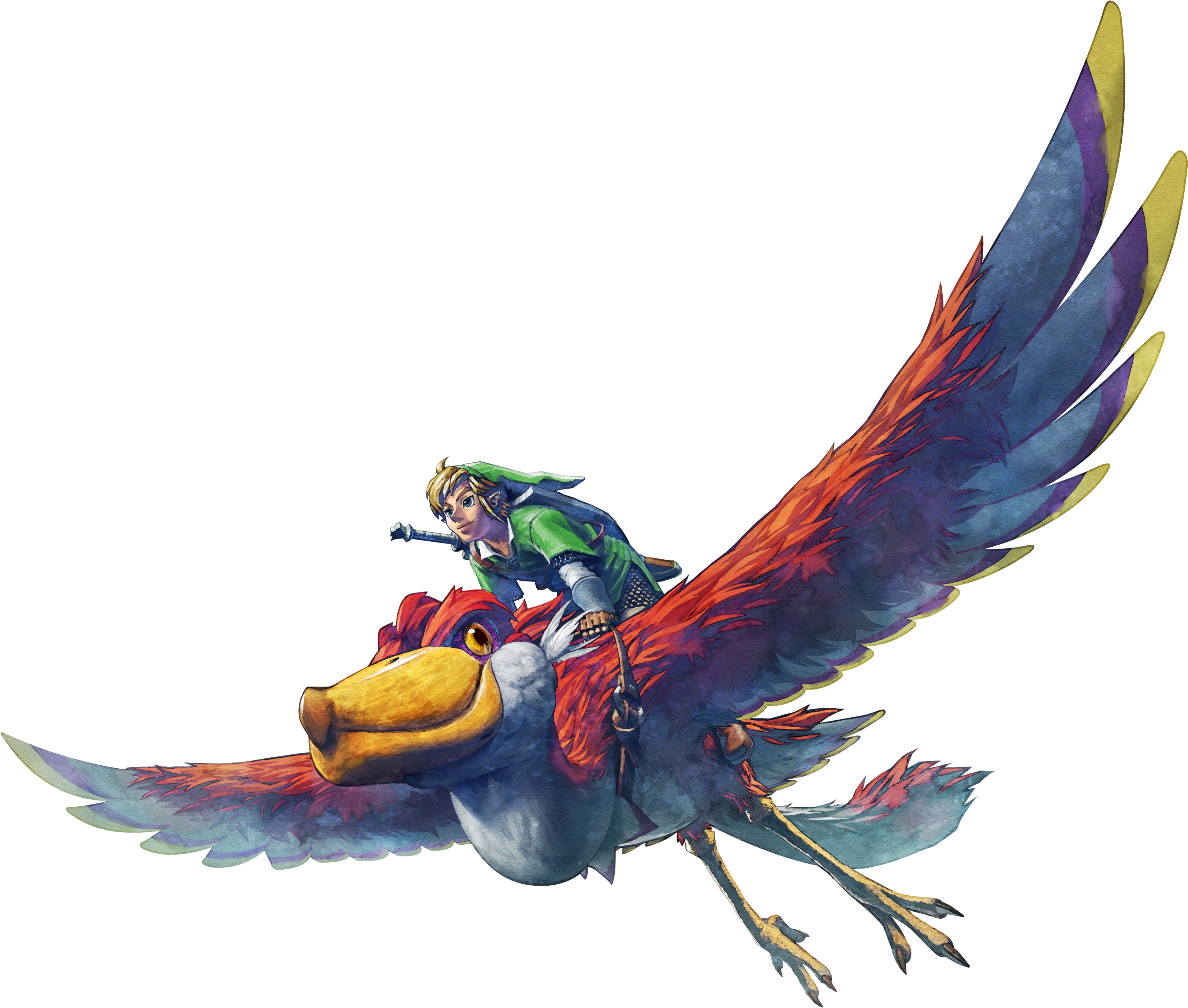 Link On A Loftwing - Zelda Skyward Sword Bird (3305x2810), Png Download