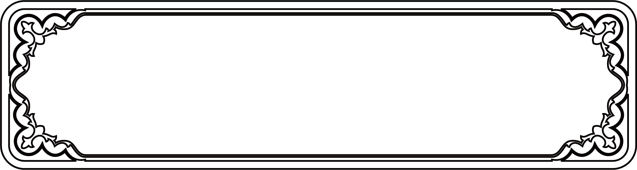 Cartoon Cute Black Frame 2600*696 Transprent Png Free - Picture Frame (2600x696), Png Download