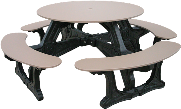 Round Picnic Table - Round Picnic Tables (700x467), Png Download