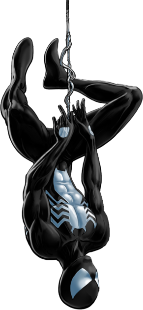 Black Suit Spider-man Portrait Art - Avengers Alliance Superior Spiderman (291x630), Png Download