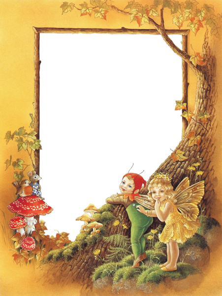 Kids Autumn Transparent Photo Frame Cute Frames, Picture - Shirley Barber The Enchanted Woods (451x600), Png Download