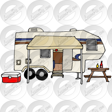 Camper Clipart Popup Camper - Picnic Table (380x380), Png Download