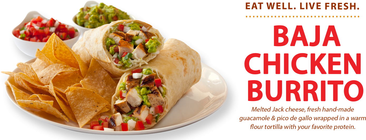 17 Photos & 44 Reviews - Burrito Dos Manos Baja Fresh (1457x548), Png Download