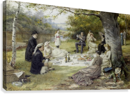 The Picnic Canvas Print - Picnic Art (429x311), Png Download