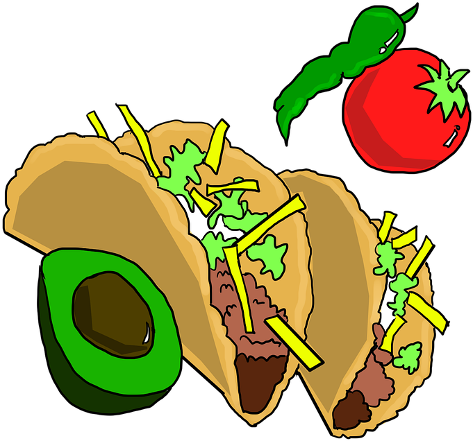 Graphic Black And White Library Pepper Lunch Free On - Imagenes De Comida Mexicana En Caricatura (960x637), Png Download
