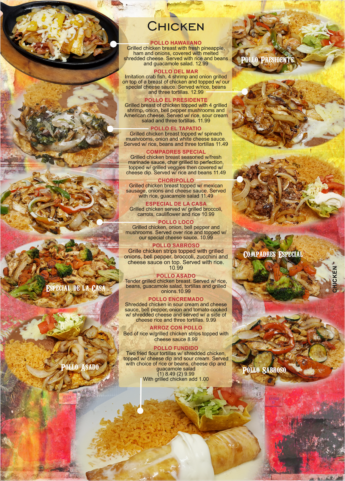 Los Compadres Menu Easley Sc (1148x1600), Png Download