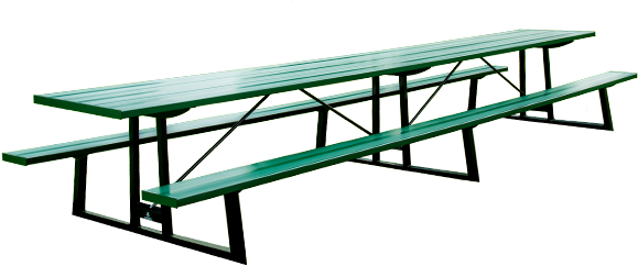 Powder Coated 16' Picnic Table - Outdoor Bench (600x400), Png Download
