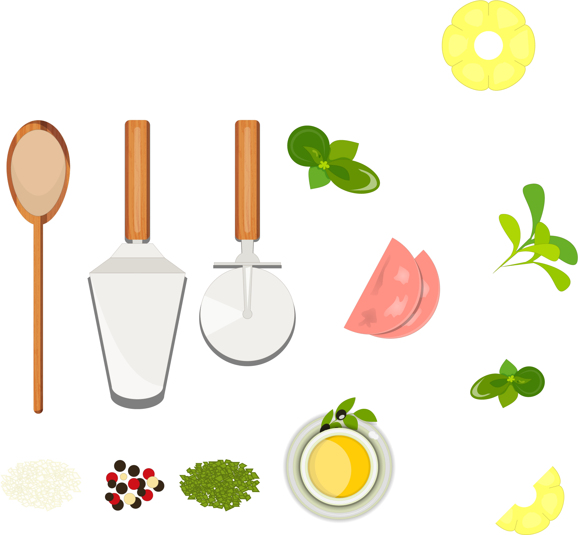 Kitchenware Vector Hand Drawn - Watercolor Kitchenware Png (2119x1869), Png Download