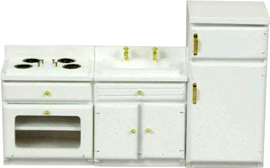 1 Inch Scale Dollhouse Kitchen Set - Dollhouse Kitchen Set (1024x1024), Png Download