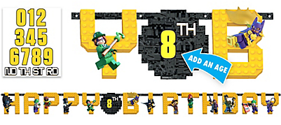 Lego Batman Movie Birthday Banner Kit - Lego Batman Party Pack - Deluxe Pack For 8 (for 8) (400x414), Png Download