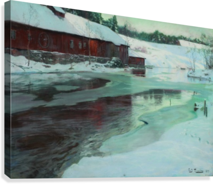 Mill In Winter Canvas Print - Printing (429x371), Png Download