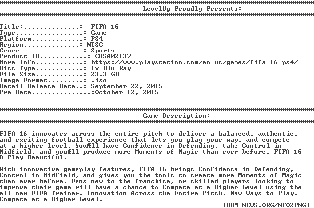 Fifa - 16 - Ps4-levelup - - Asthma (632x420), Png Download