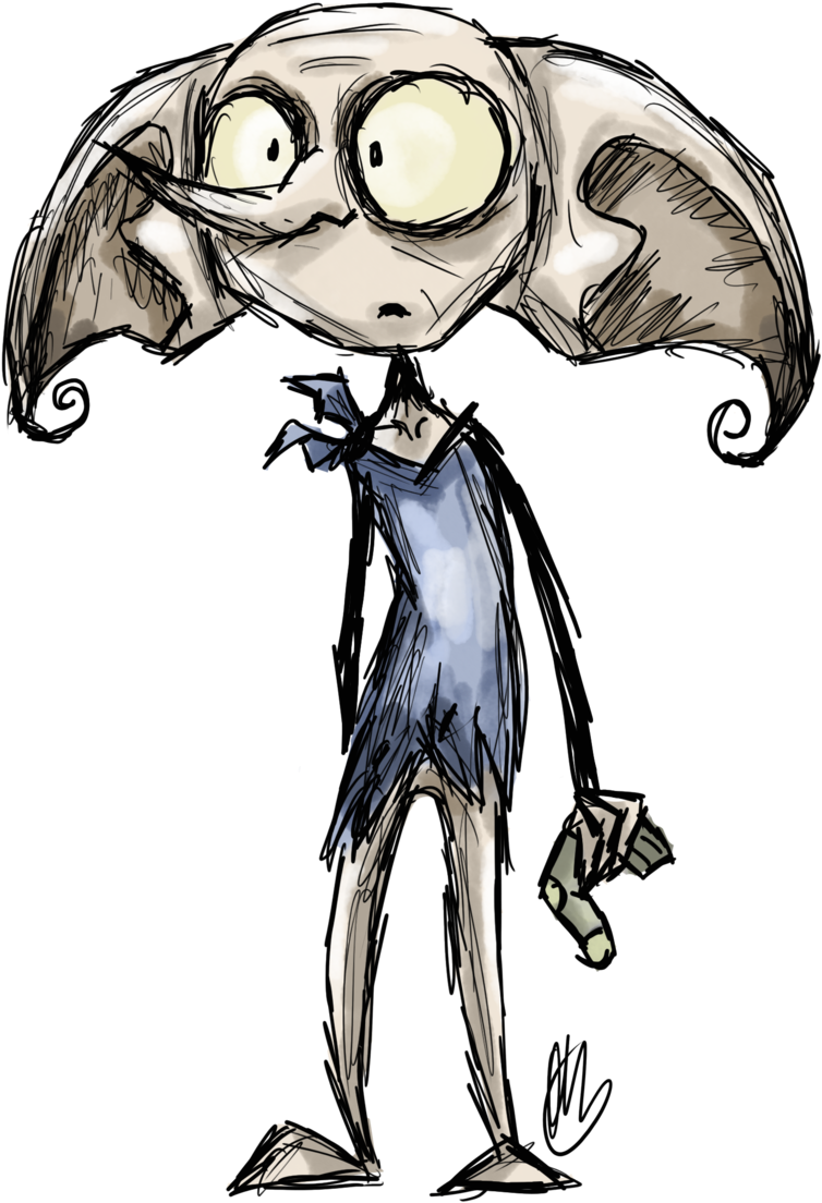 Buckbeak Drawing Dobby - Dobby Drawing (1024x1177), Png Download