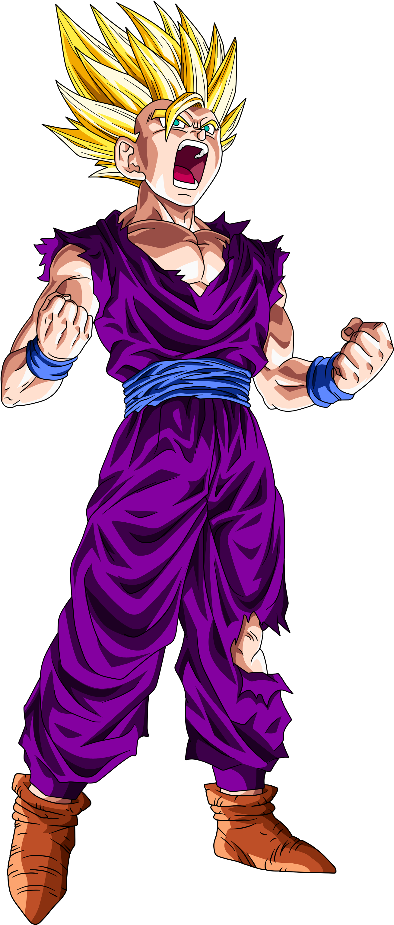 300px-gohan Joven Ssj2 - Gohan Super Saiyan 2 Png (1678x3336), Png Download