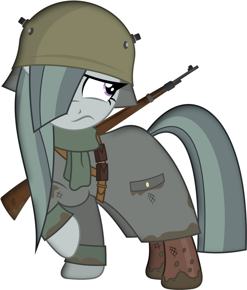 Brony-works, Clothes, German, Gun, Helmet, Marble Pie, - Cartoon (1024x1208), Png Download
