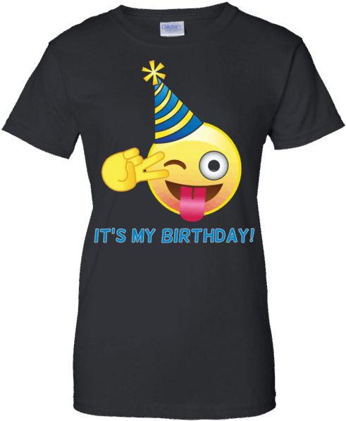 Emoji It's My Birthday Peace Sign With Party Hat T-shirt - Thea And Crainer Shirts (600x600), Png Download