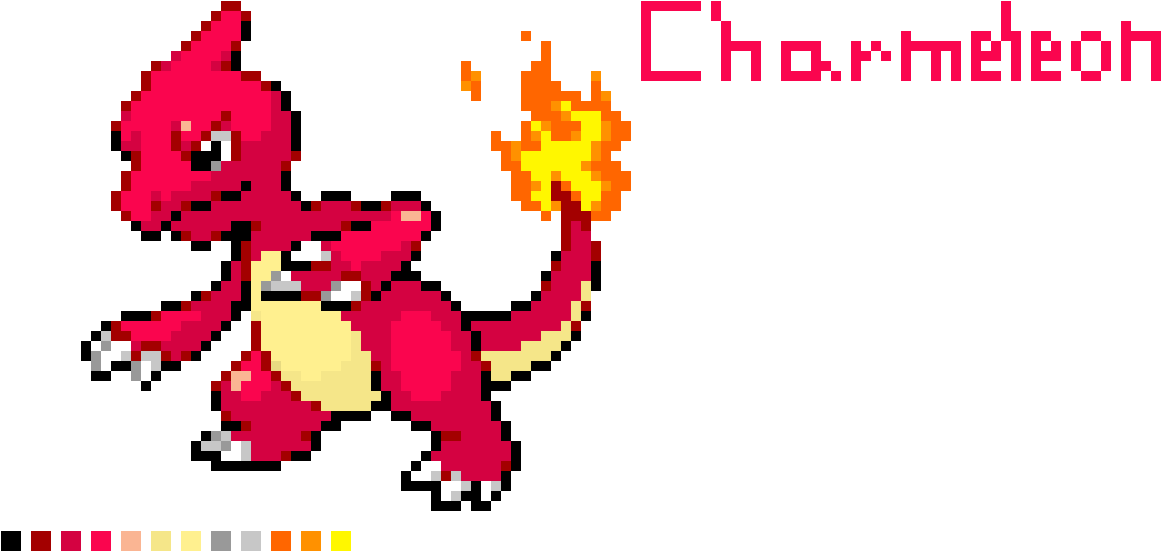 Charmeleon Direct Image Link - Minecraft Pixel Art Charmeleon (1210x590), Png Download