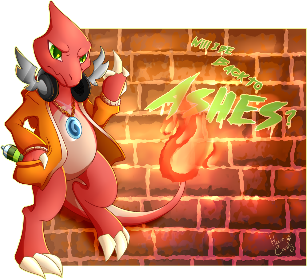 Ashes The Charmeleon - Cartoon (1100x1000), Png Download