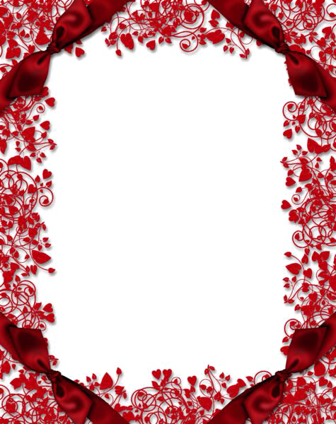 Red Floral Border Transparent Image - Pink Floral Border Png (475x600), Png Download