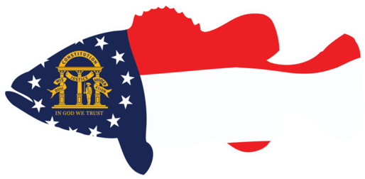 Largemouth Bass Sticker - Georgia State Flag (731x1023), Png Download
