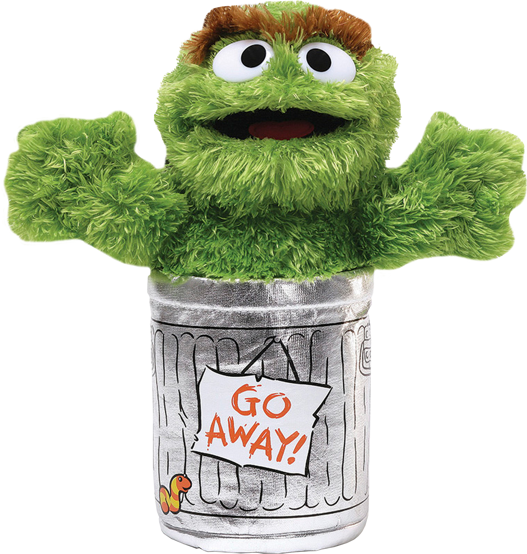 Sesame - Oscar The Grouch Plush (1692x1779), Png Download