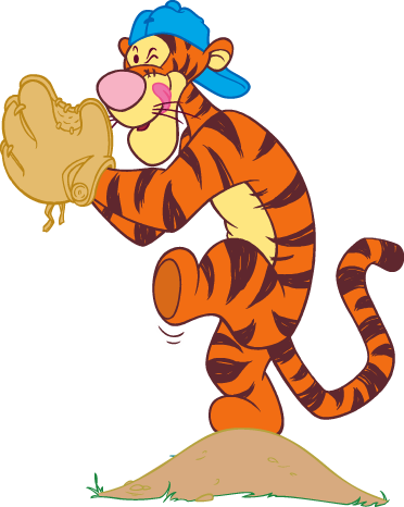Tigger Baseball ~ Tigger Winnie The Pooh, Pooh Bear, - Tigger Baseball (372x466), Png Download