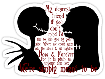 Sally & Jack Sticker ~ Sally's Song By Sweetsisters - Nightmare Before Christmas Silhouettes (375x360), Png Download