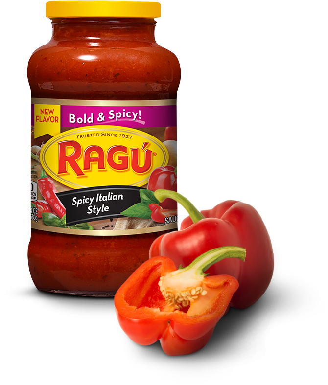 Spicy Italian Style Sauce - Ragu Spicy Italian Sauce (1000x800), Png Download