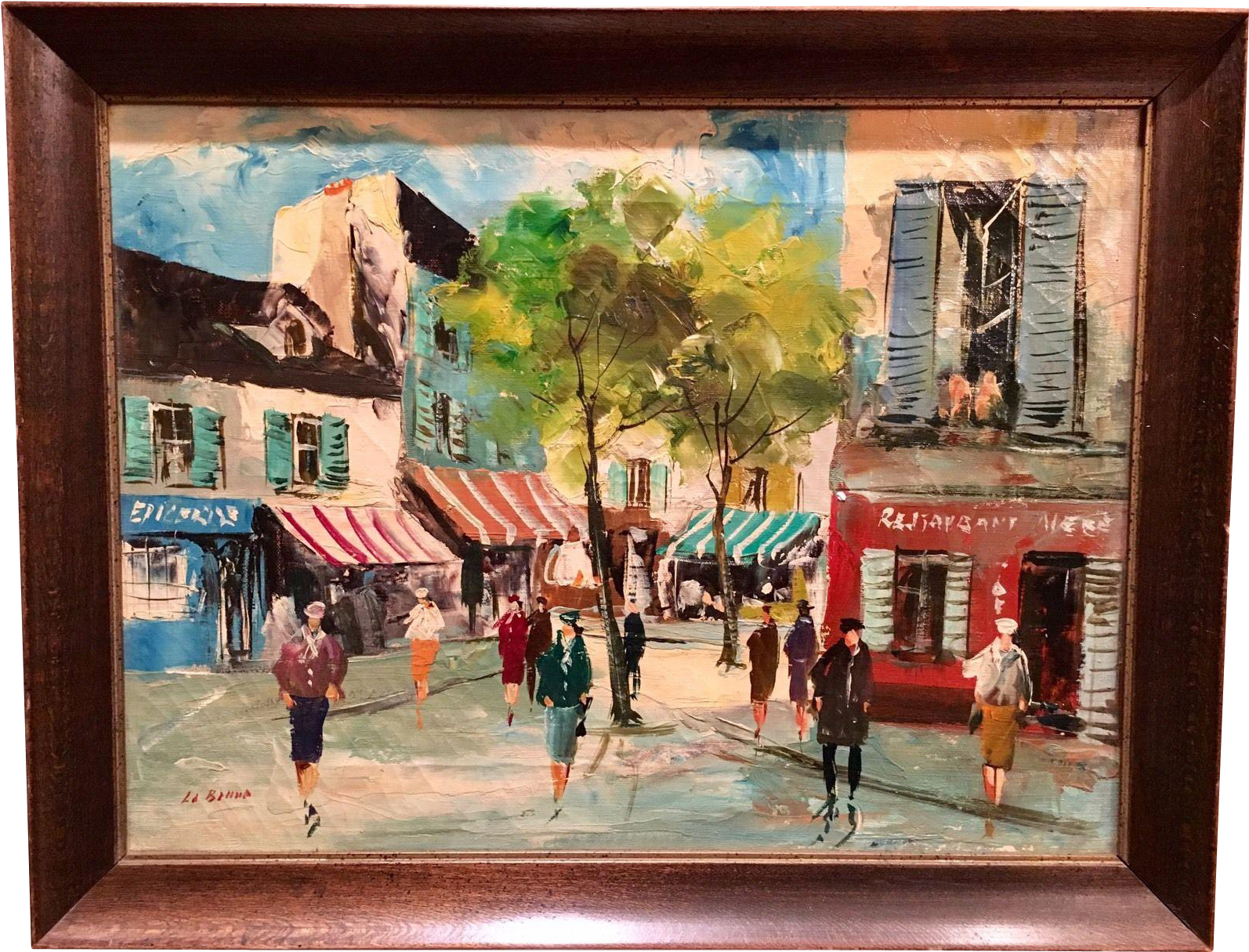 Beautiful Mid Century 1940s-1950s Abstract French Oil - Artist (1593x1593), Png Download