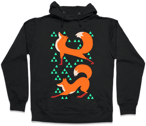 Fox Yoga Hooded Sweatshirt - Funniest Softball Sweatshirts (484x484), Png Download