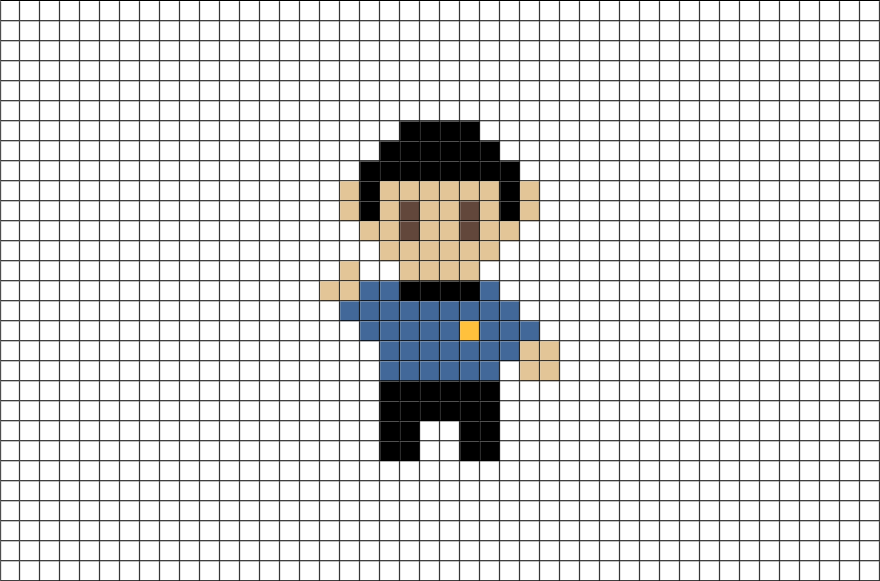 Spock Star Trek Pixel Art (880x581), Png Download