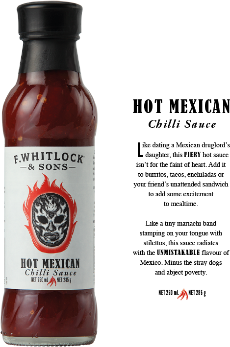 Whitlocks The Range Mex Hot - Hot Mexican Chili Sauce (630x842), Png Download