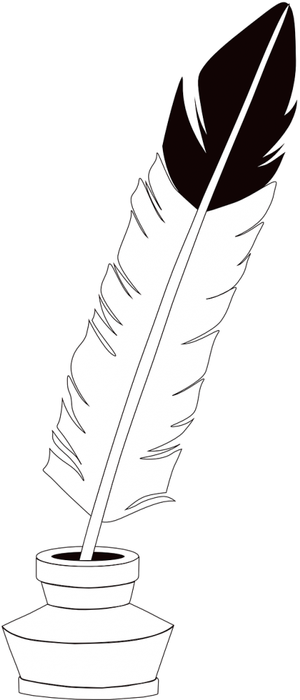 Pot,black,white,artwork - Black And White Inkpot (500x1000), Png Download