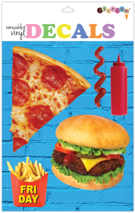 Junk Food Decals Large - Pizza Wall Tapestry - Small: 51" X 60" (415x415), Png Download