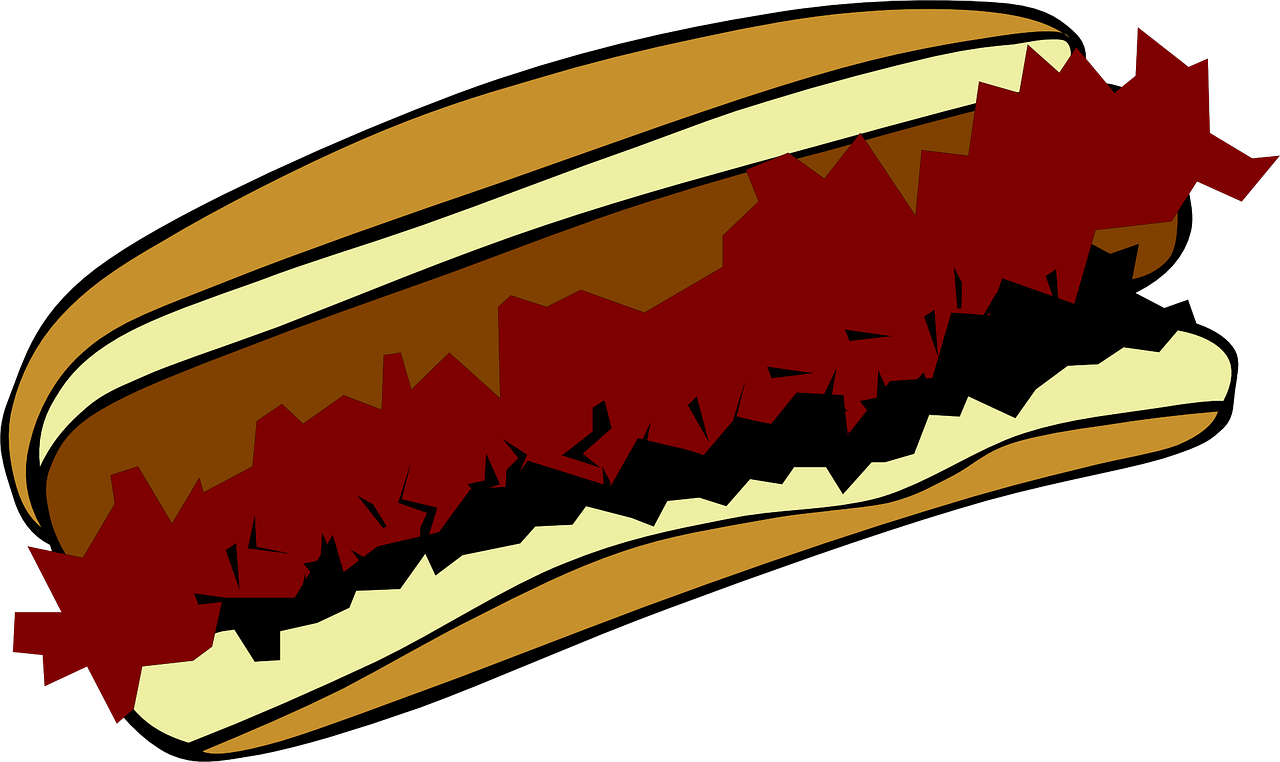 Hot Dog Chilly Junk Food - Chili Dog Clip Art (1280x762), Png Download
