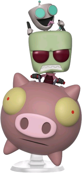 Zim & Gir On The Pig Us Exclusive Pop Ride - Invader Zim Funko Pop Ride (600x600), Png Download