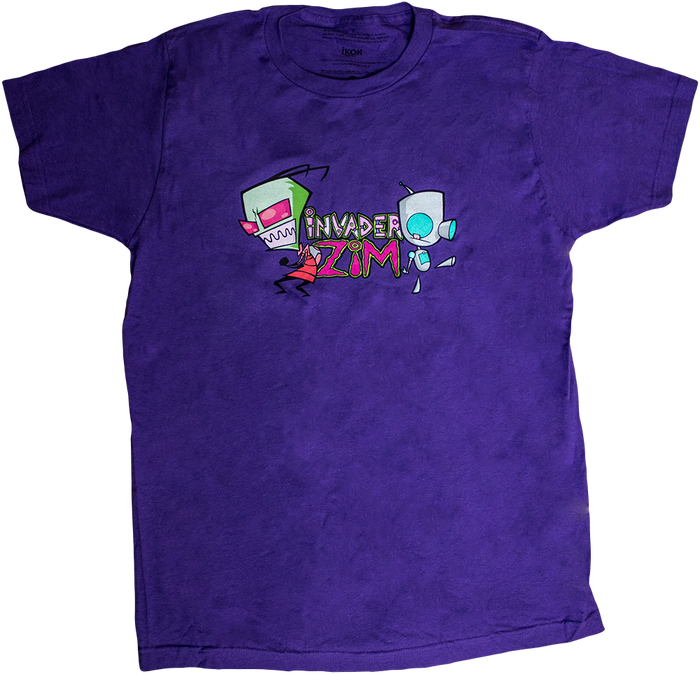 Zim & Gir Purple Male T-shirt S - Invader Zim Zim & Gir Purple Male T-shirt (700x674), Png Download