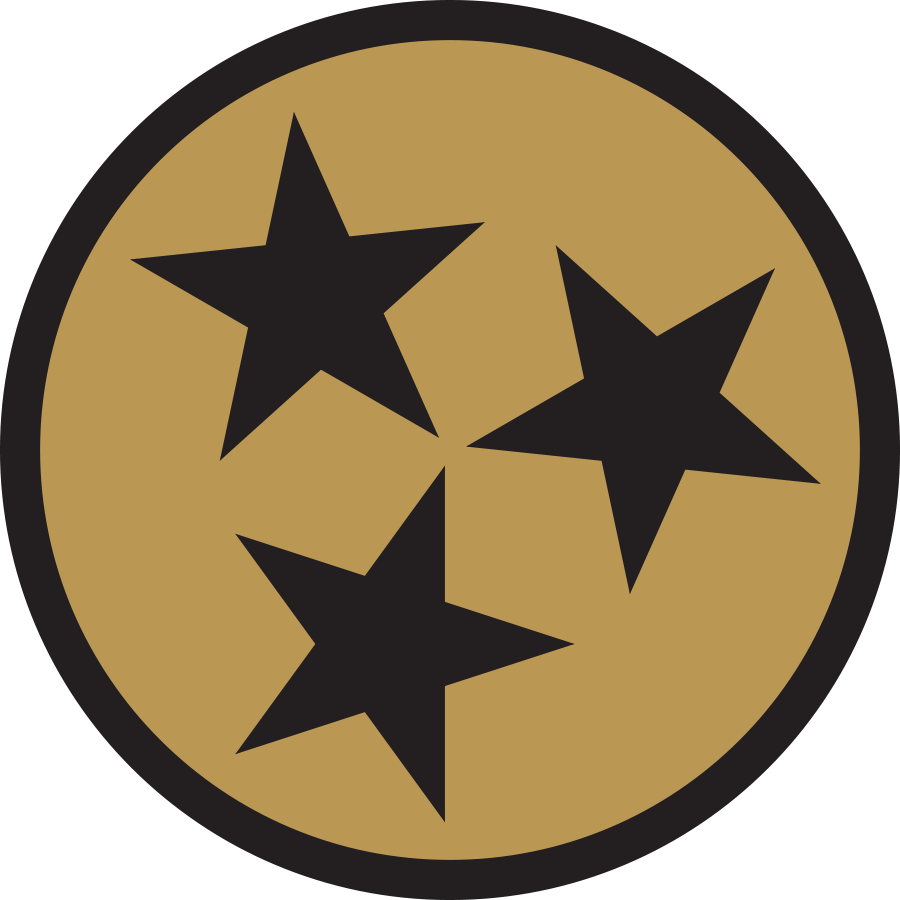 Gold Tri-star 3 Inch All Weather Sticker - Tennessee Tristar (900x900), Png Download