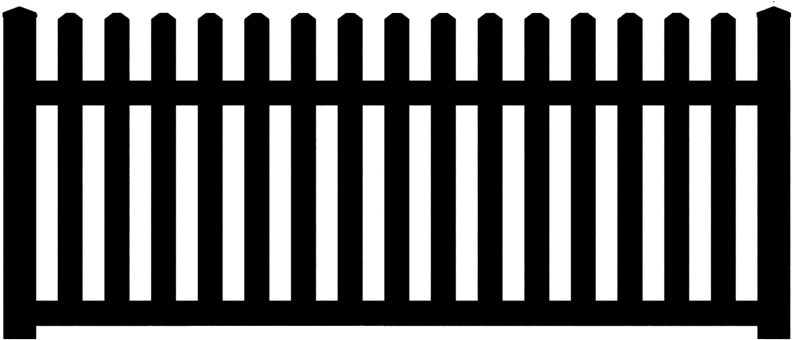 White Fence Png - Clip Art (800x340), Png Download