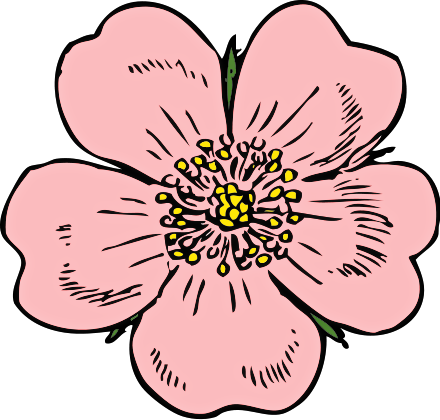 Jpg Free Gravestone Clipart With Flowers - Peach Blossom Clip Art (440x420), Png Download
