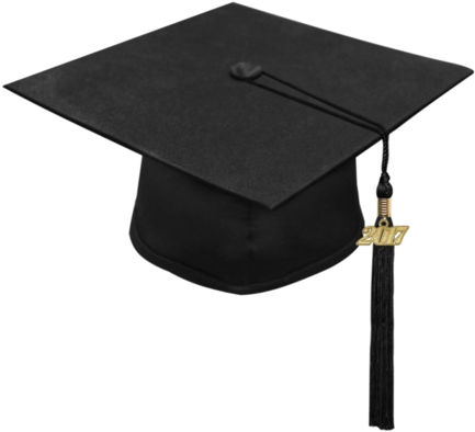 Cap And Tassel Set - Graduation Apparel Matte Black High School Cap (480x480), Png Download