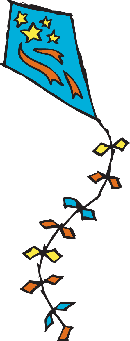 Kite With A Long Tail - Kite With Tail Clip Art (447x1168), Png Download